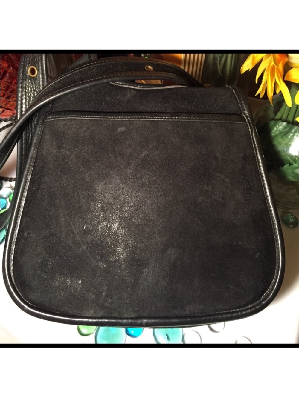 Coach Black Suede and Leather Hippie Crescent Saddle Shoulder Bag - Picture 5 of 7